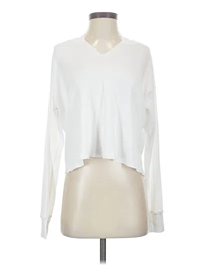 Pre-owned Michael Stars Long Sleeve Top Ivory Plunge Neckline Tops