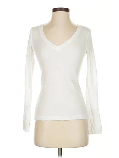 Pre-owned Michael Stars Long Sleeve Top Ivory V Neck Tops In White