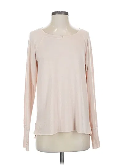 Pre-owned Michael Stars Long Sleeve Top Pink Crew Neck Tops