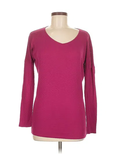 Pre-owned Michael Stars Long Sleeve Top Pink Scoop Neck Tops