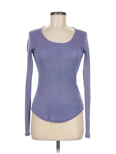 Pre-owned Michael Stars Long Sleeve Top Purple Scoop Neck Tops