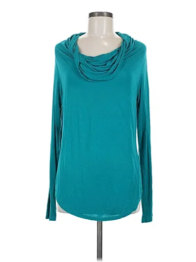 Pre-owned Michael Stars Long Sleeve Top Teal Cowl Neck Tops