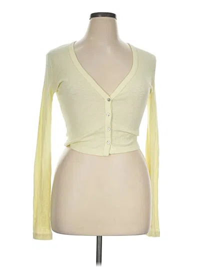 Pre-owned Michael Stars Long Sleeve Top Yellow Sweetheart Neckline Tops
