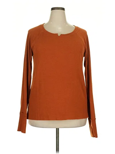 Pre-owned Michael Stars Long Sleeve T-shirt In Brown