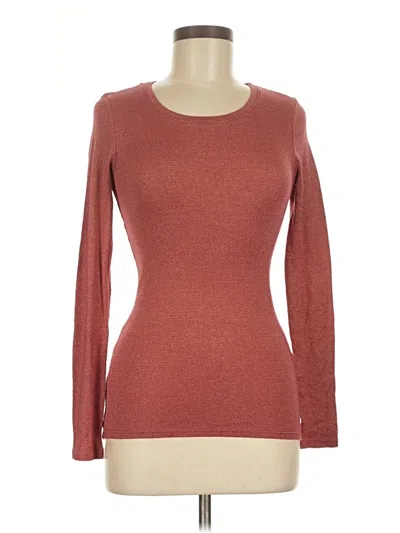 Pre-owned Michael Stars Long Sleeve T-shirt In Brown