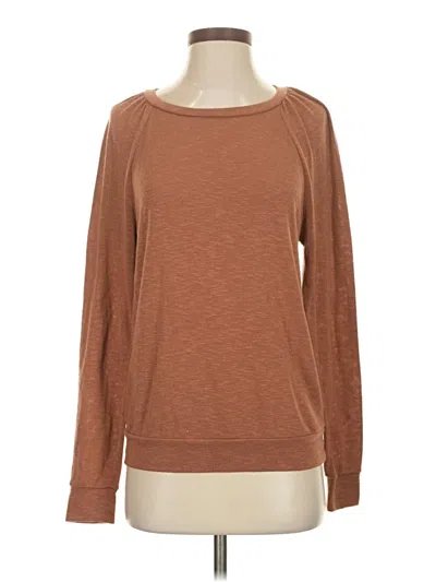 Pre-owned Michael Stars Long Sleeve T-shirt In Brown