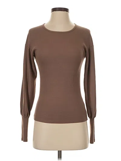 Pre-owned Michael Stars Long Sleeve T-shirt In Brown
