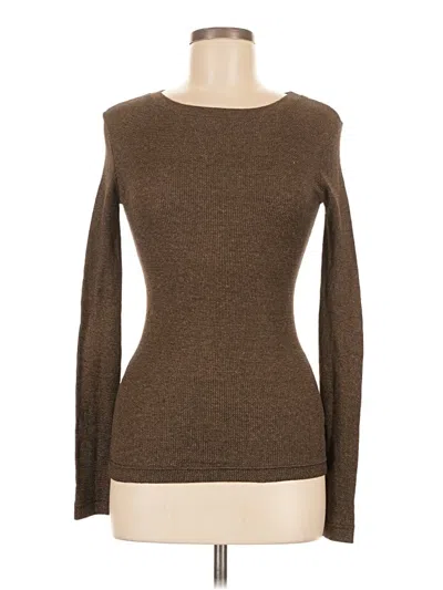Pre-owned Michael Stars Long Sleeve T-shirt In Brown