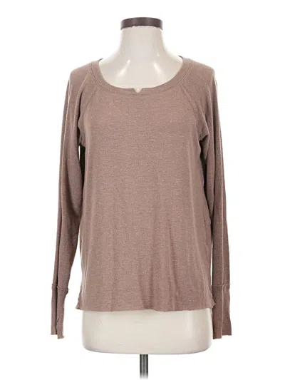 Pre-owned Michael Stars Long Sleeve T-shirt In Brown