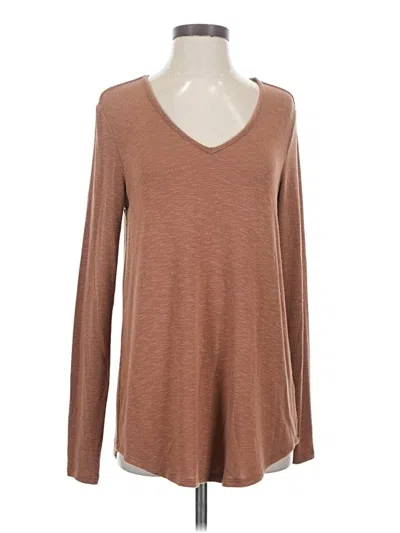 Pre-owned Michael Stars Long Sleeve T-shirt In Brown