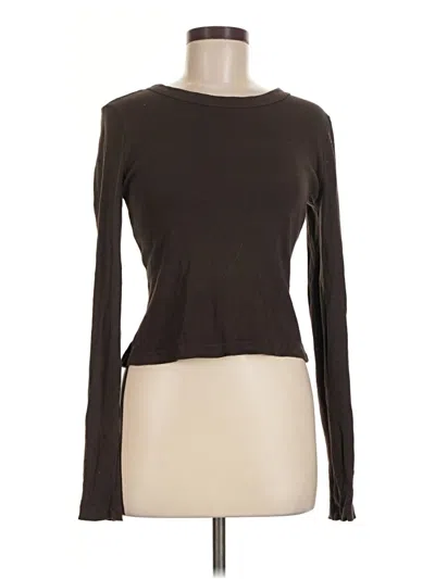 Pre-owned Michael Stars Long Sleeve T-shirt In Brown