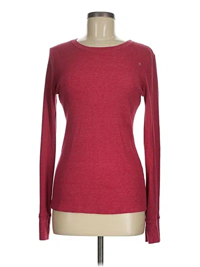 Pre-owned Michael Stars Long Sleeve T-shirt In Burgundy