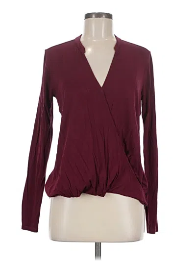 Pre-owned Michael Stars Long Sleeve T-shirt In Burgundy