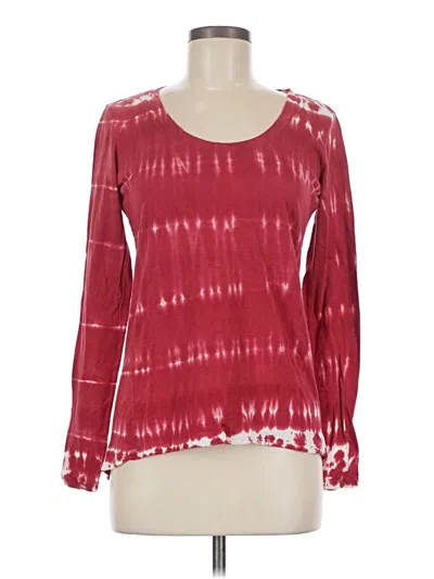 Pre-owned Michael Stars Long Sleeve T-shirt In Burgundy