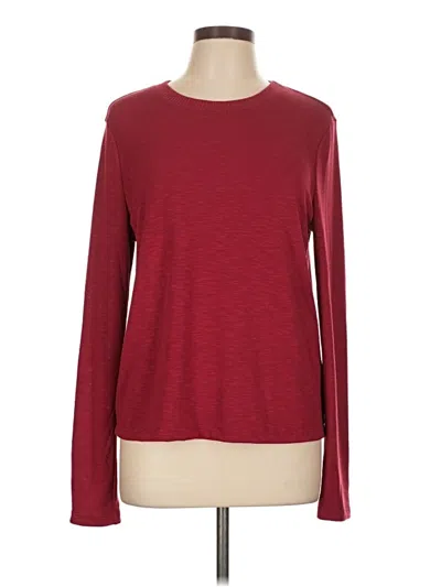 Pre-owned Michael Stars Long Sleeve T-shirt In Burgundy