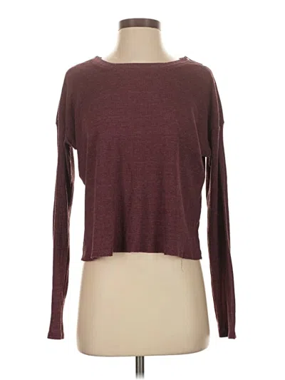 Pre-owned Michael Stars Long Sleeve T-shirt In Burgundy