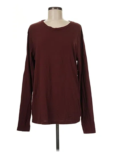 Pre-owned Michael Stars Long Sleeve T-shirt In Burgundy