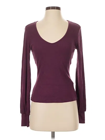 Pre-owned Michael Stars Long Sleeve T-shirt In Burgundy
