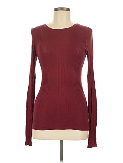 Pre-owned Michael Stars Long Sleeve T-shirt In Burgundy