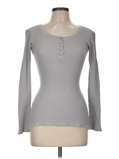 Pre-owned Michael Stars Long Sleeve T-shirt In Gray