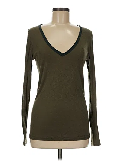 Pre-owned Michael Stars Long Sleeve T-shirt In Green