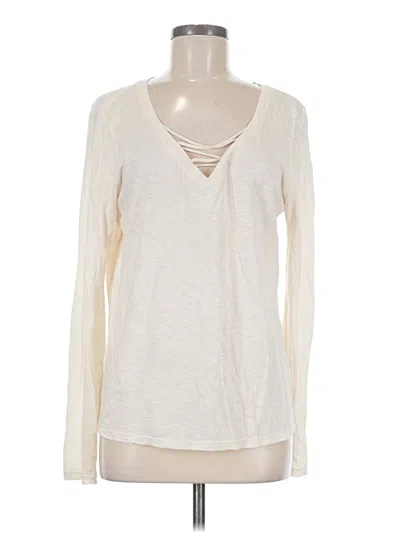 Pre-owned Michael Stars Long Sleeve T-shirt In Ivory