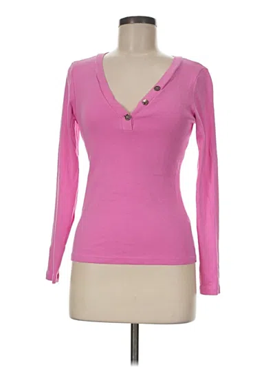 Pre-owned Michael Stars Long Sleeve T-shirt In Pink