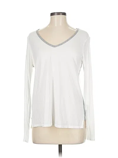 Pre-owned Michael Stars Long Sleeve T-shirt In White