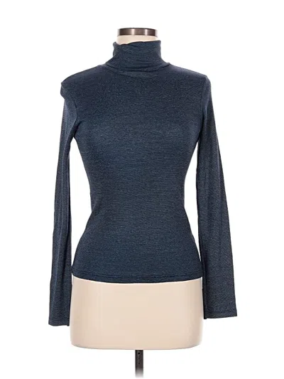 Pre-owned Michael Stars Long Sleeve Turtleneck In Blue