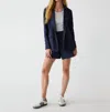 Michael Stars Lottie Linen Blazer In Nocturnal In Blue