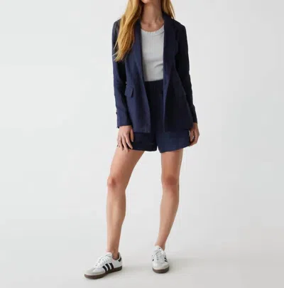 Michael Stars Lottie Linen Blazer In Nocturnal In Blue