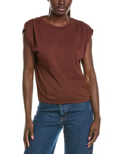 Michael Stars Luca Jersey Bubble Tee In Brown