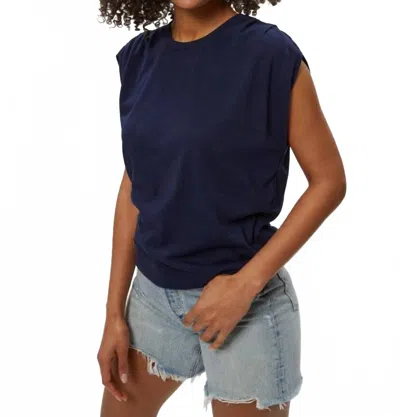 Michael Stars Luca Jersey Bubble Tee In Navy In Blue