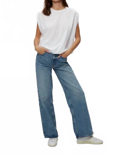 MICHAEL STARS LUCA JERSEY BUBBLE TEE IN WHITE