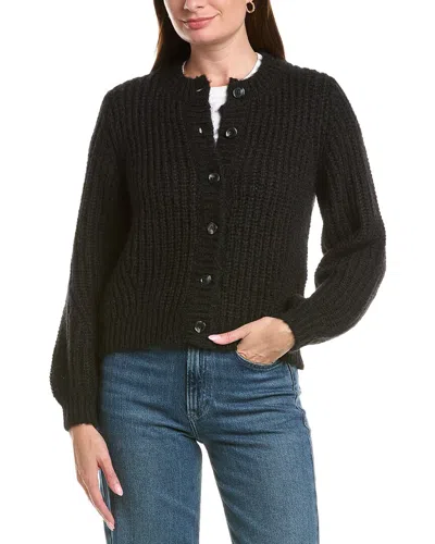 Michael Stars Lumi Crewneck Cardigan In Black