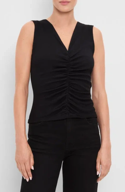 Michael Stars Lune Shirred Front Tank In Black