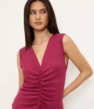 Michael Stars Lune Shirred Front Tank In Brown