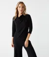 Michael Stars Lynn Cowl Neck Top In Black