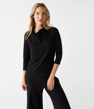 Michael Stars Lynn Cowl Neck Top In Black