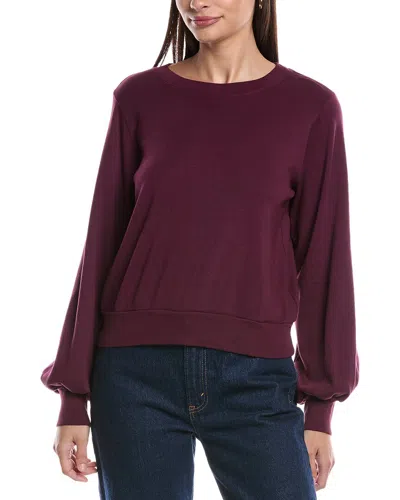 Michael Stars Mac Puff Sleeve Pullover In Purple