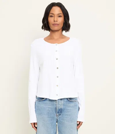 Michael Stars Mackenzie Pointelle Cardigan In Gray