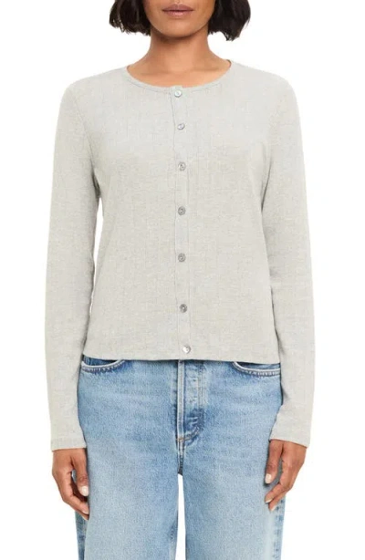 Michael Stars Mackenzie Pointelle Cardigan In Neutral