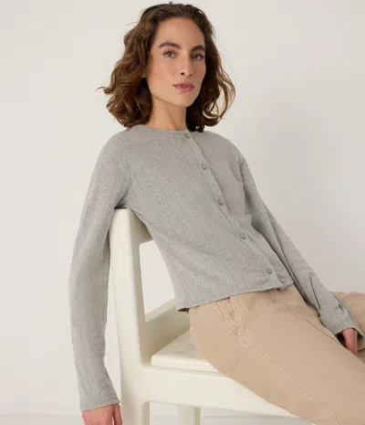 Michael Stars Mackenzie Pointelle Cardigan In White