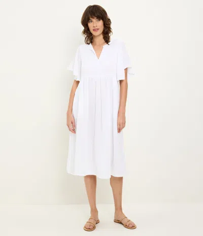 Michael Stars Madeline Flutter Sleeve Dress In White