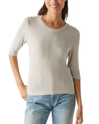 Michael Stars Maeve Elbow Sleeve Crewneck Top In Cement