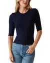 Michael Stars Maeve Elbow Sleeve Crewneck Top In Nocturnal
