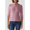 Michael Stars Maeve Elbow Sleeve Rib T-shirt In Berrywood