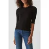 Michael Stars Maeve Elbow Sleeve Crewneck Top In Black
