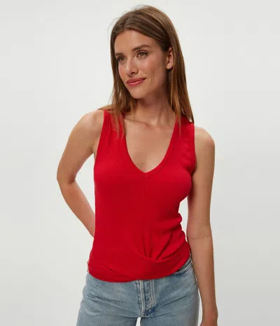Michael Stars Maggie Wrap Crop Tank In Red