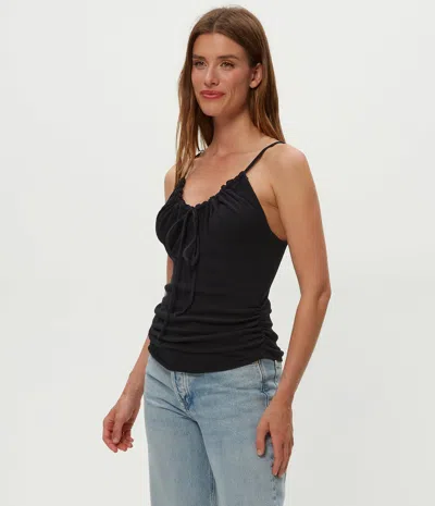 Michael Stars Malani Front Tie Tank In Black
